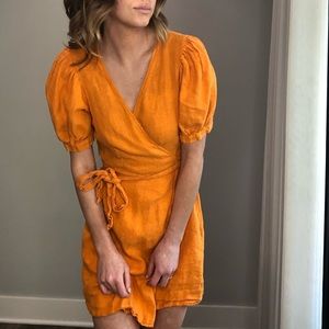 Zara linen wrap around dress - worn once
